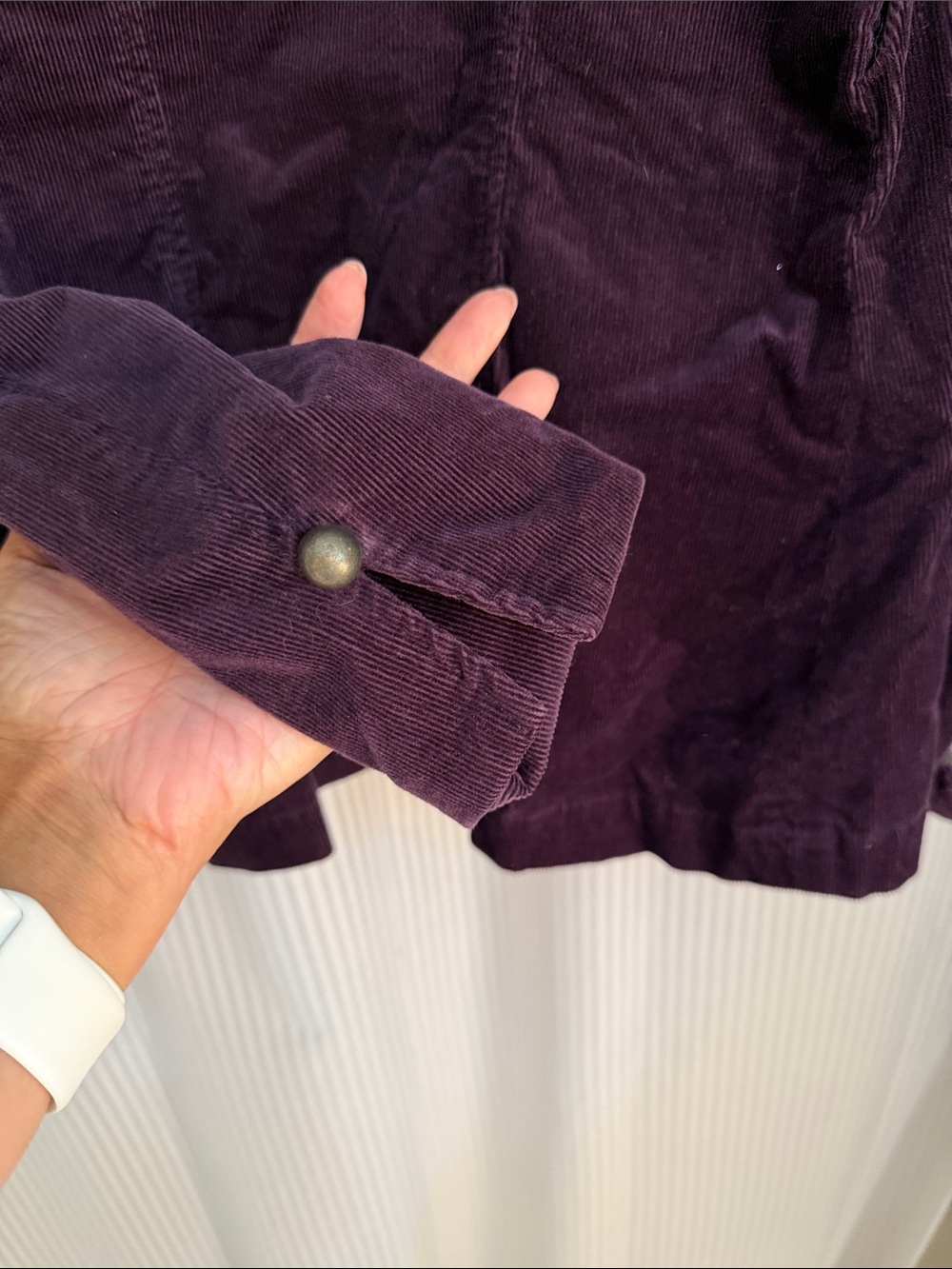 Coldwater Creek Dark Plum Corduroy Button Front Jacket - Picture 5 of 9